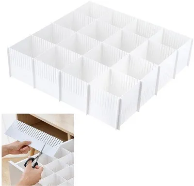 Immagine prodotto di Organizer bianco per cassetti 38x11 cm, regolabile, per biancheria e cosmetici