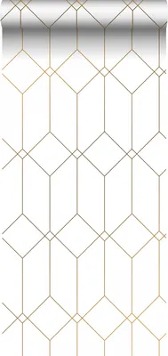 Obrázek produktu pro ESTAhome tapeta Art Decó vzor bílá a zlatá - 139223 - 0,53 x 10,05 m