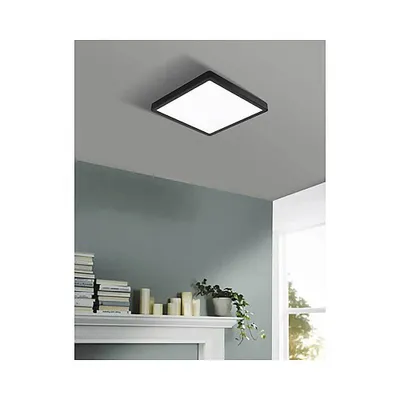 Produktbild von Eglo LED Deckenleuchte Aufbaupanel Fueva 5 Schwarz 29x29cm 20,5W 2400lm Warmweiß 3000K