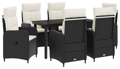 Image de Ensemble de canapé avec coussins (7 pièces) noir et blanc crème