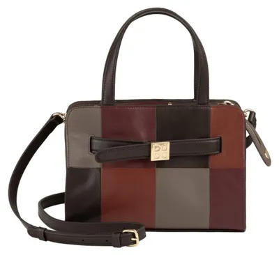 Produktbild von Damen Tasche im Beuteltaschen-Stil in Braun, Dunkelrot und Schwarz