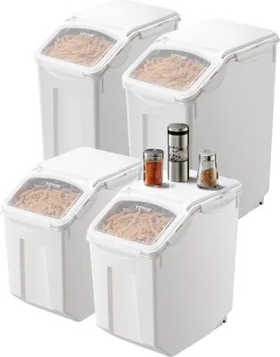 Zdjęcie produktu dla 15 l x 2 + 20 l x 2 Pojemnik do przechowywania składników Hermetyczny pojemnik kuchenny na mąkę