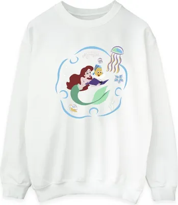 Produktbild von Disney - "The Little Mermaid Reading A Book" Sweatshirt für Herren BI31829 (L) (Weiß)
