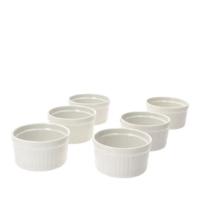 Produktbild von 6x Muffin Schälchen Bianca Weiß 120ml Mini-Backform Soufflé Auflauf Crème Brûlée