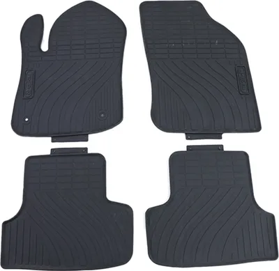 Produktbild von Premium Gummi Fußmatten Set 4-teilig Schwarz für Peugeot 208 12-19