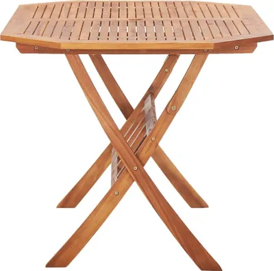 A wooden folding table on a white background.