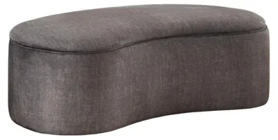 Image de Pouf coffre NYJY en velours – Gris graphite – 120 x 40 x 50 cm