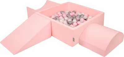 Produktbild von KiddyMoon Spielplatz Aus Schaumstoff Mit 200 Bälle 7cm Hindernisläufen Version 4 Quadrat Bällebad Mit Bunten Bällen Für Babys Und Kinder