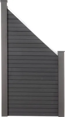 Obrázek produktu pro HOME DELUXE - WPC plot CALLADO - antracit, 1x šikmý prvek + 1x velký sloupek - rozměry: 91 x 105 cm, včetně příslušenství I Ochranná síť Sluneční clona