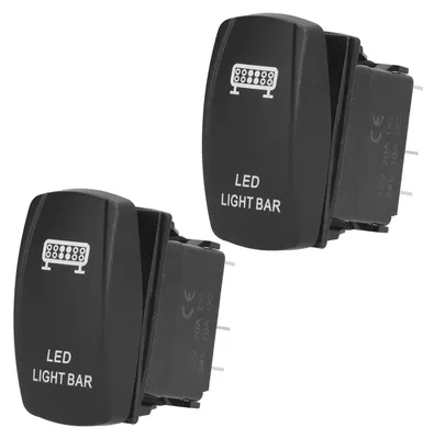 Produktbild von 2-teiliger wasserdichter Wippschalter zum Ein- und Ausschalten für Automobile, Autos, Marine-LKWs, 5-poliges 12-V-24-V-LED-Modell