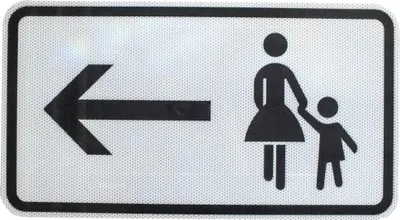 Produktbild von ORIGINAL RA2 Verkehrszeichen Nr. 1000-12 330 x 600 mm Fußgänger Gehweg Links benutzen RSA-21 StVO RAL Straßenschild Verkehrsschild Baustellenschild