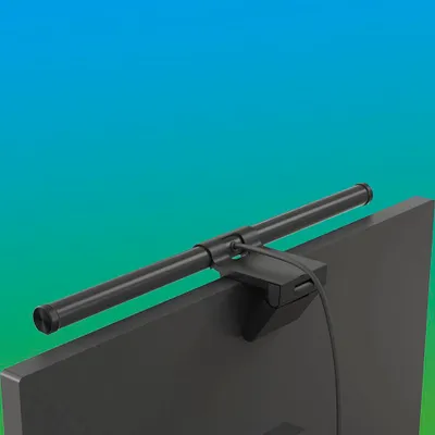 Produktbild von MeLiTec Monitorleuchte dimmbar für augenschonende Bildschirmarbeit, USB-Anschluss, Lichtfarbe einstellbar, schwarz : Schwarz Farbe: Schwarz