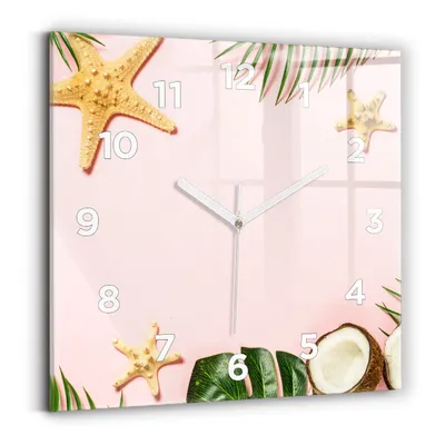 Produktbild von Wallfluent Wanduhr – Stilles Quarzuhrwerk - Uhr Dekoration Wohnzimmer Schlafzimmer Küche - Zifferblatt - weiße Zeiger - 30x30 cm - Sommerstimmung