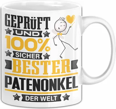 Produktbild von Patenonkel Geschenk Lustiger Spruch für Patenonkel Geschenkidee Bester Patenonkel Der Welt (Weiß)