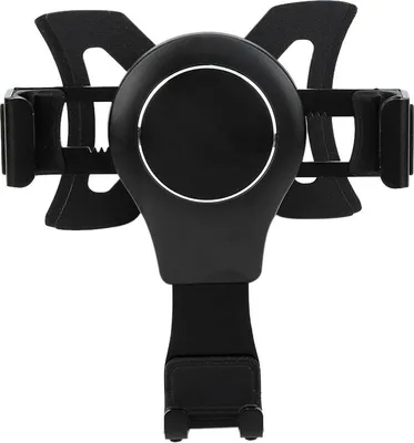 A black car phone mount is shown against a white background.
