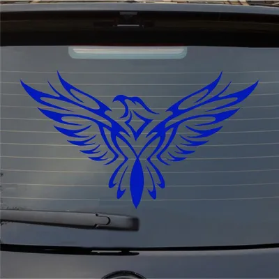 Produktbild von Heckscheibenaufkleber Adler Tribal Eagle Tattoo Vogel KFZ 55x55 cm Dunkelblau Auto Aufkleber Sticker