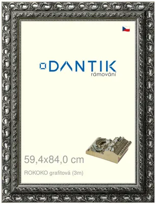 Obrázek produktu pro DANTIK rámeček 59,4x84 | ROKOKO grafitová (Plexi Čiré)