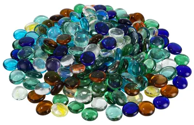 Glaskiesel-Set, 900 g, bunt, 17-19 mm, 9 Farben, für Dekoration