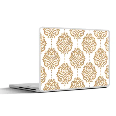 Produktbild von MuchoWow® Laptop Aufkleber Sticker Cover Vintage - Blumen - Gold - Design 40x30 cm - Laptop Dekoration - Selbstklebend