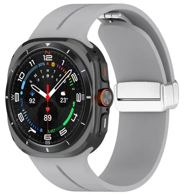 Obrázek produktu pro Pro Samsung Galaxy Watch Ultra 47mm Groove Silicone Strap Magnetic Buckle Grey