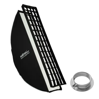 Image de Walimex pro Essential Striplight Softbox 30x120cm + adaptateur Profoto (15,2 cm) – Rotation 360°, montage facile, avec grille, adaptateur Bowens, sac de transport