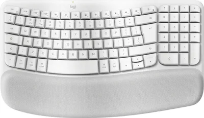 Zdjęcie produktu dla Logitech Wave Keys for Mac, Pełnowymiarowy (100%), Bezprzewodowy, Bluetooth, Membranowa, QWERTY, Biały