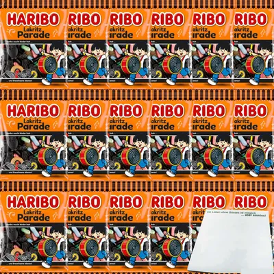 Produktbild von Haribo Lakritz Parade 18er Pack (18x175g Packung) + usy Block