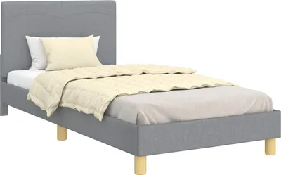 Produktbild von Kinderbettgestell mit Kopfteil Hellgrau 80 x 200 cm Stoff