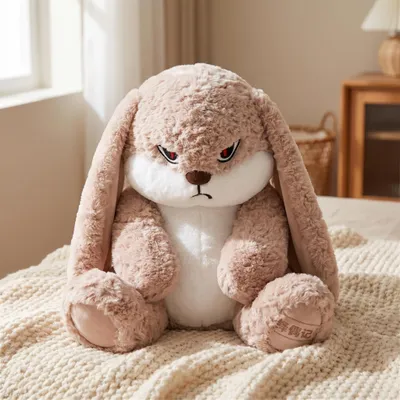Produktbild von Wütende Kaninchen Plüschtier 30cm Kuscheltier Stofftier mit langen Ohren Kawaii Puppe Geschenk Zimmer Deko
