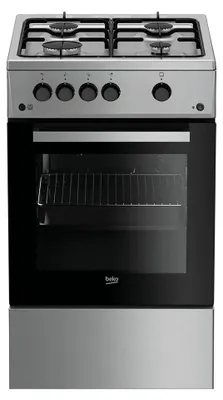 Zdjęcie produktu dla Beko FSG52020FX, Kuchenka wolnostojąca, Stal nierdzewna, Przyciski, Obrotowy, Stal nierdzewna, Góra prawa / lewa, Gaz