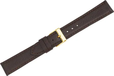 Produktbild von Herzog Kalb Classic > Uhrenarmband braun > Leder genarbt Verlauf, Stegbreite:12mm, Schließe:Gelbgolden