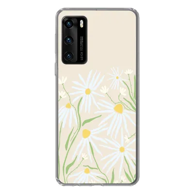 Produktbild von MuchoWow® Handyhülle Schutzhülle Hülle für Huawei P40 Blume - Muster - Gelb Silikon Softcase Handy Hülle - Handytasche