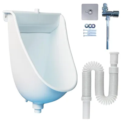 Wasserloses Urinal, Wandmontage, Kunststoff, 47x32x24 cm, Weiß