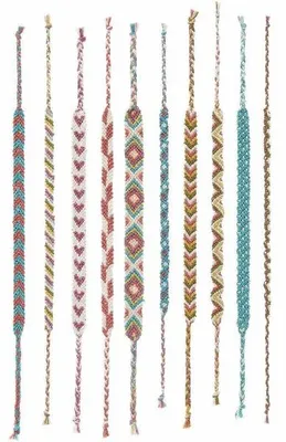 Produktbild von DIY Freundschaftsarmbänder Set, Earthy Colours, 10 x 8 m Stickgarn in 10 verschiedenen Farben, 100 % Baumwolle