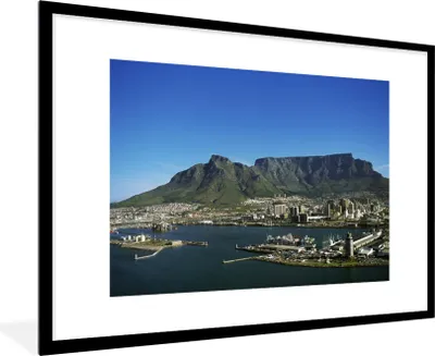 Produktbild von MuchoWow® Gerahmtes Poster Kapstadt mit dem Tafelberg im Hintergrund 90x60 cm - Poster mit Schwarzem Bilderrahmen Wandposter Rahmen Foto Bilder - Wanddekoration - Fotos