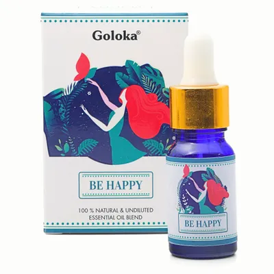 Produktbild von Goloka Ätherisches Öl Mischung – 100% natürliches Duftöl für Aromatherapie, Raumduft, Diffusor, Duftlampe, Luftbefeuchter, Duftkerzen und -Seifen (Be Happy)