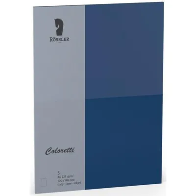 Produktbild von Doppelkarte Coloretti A6 hoch VE=5 Stück 225g/qm Jeans