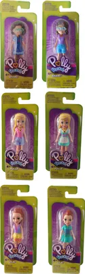 Produktbild von Mattel Polly Pocket Modepuppen verschiedene Outfits, 6er-Set Sammelfiguren