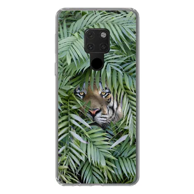 Produktbild von MuchoWow® Handyhülle Schutzhülle Hülle für Huawei P40 Lite Tiger - Blätter - Farn Silikon Softcase Handy Hülle - Handy