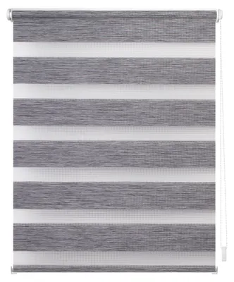 Produktbild von Lichtblick Duo Rollo Klemmfix, ohne Bohren, meliert Dunkelgrau 45 cm x 150 cm (B x L)