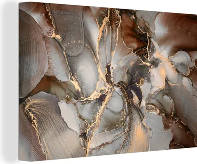 Obrázek produktu pro OneMillionCanvasses® - Obrazy na plátně - 140x90 cm, šedá - zlatá - mramor - mramorový vzhled, nástěnné dekorace - fotografie na plátně - malba na dřevěném rámu
