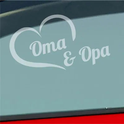 Produktbild von Auto Aufkleber Oma & Opa Stolz Liebe Herz Großeltern Kind 16x10 cm Milchglas Sticker Heckscheibenaufkleber