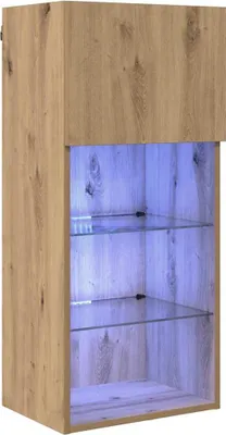 Image de vidaXL Armoire TV murale en chêne Artisan 40,5 x 30 x 90 cm
