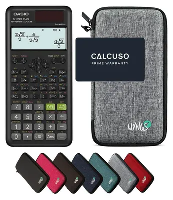 Produktbild von Casio fx-87DE Plus 2nd Edition inkl. WYNGS Schutztasche Hellgrau - Wissenschaftlicher Taschenrechner - Basic Set