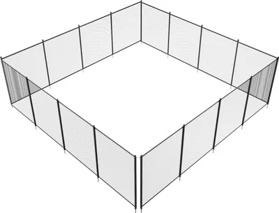 Produktbild von SucceBuy Poolzaun, 4 x 48 ft abnehmbarer Sicherheitszaun für Einbaupools, einfache DIY-Installation, 340 g Teslin PVC-Netz schützt Kinder und Haustiere
