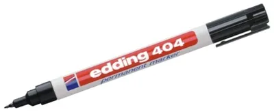 Produktbild von Edding 404 Permanentmarker 10er Set, Rundspitze 0,75 mm, Schwarz, Blau, Grün, Rot, Rundspitze, Weiß, Kunststoff, Keramik, Glas, Metall, Kunststoff, Holz/Laminat, Fein