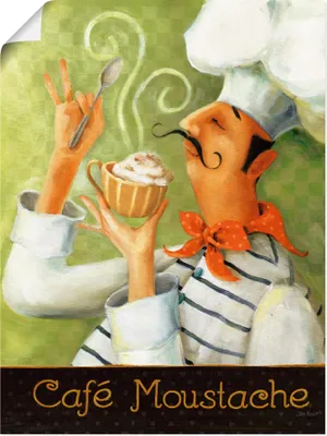 Produktbild von ARTland Poster Cafe Moustache II Größe: 60x80 cm