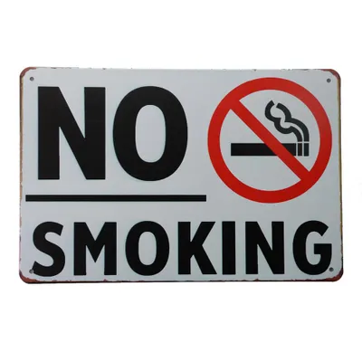 Produktbild von Rauchen verboten Blechschild - No smoking 20 x 30cm - Metallschild - Vintage blechschild -