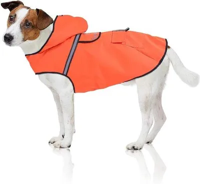 Produktbild von Famanu Hunde-Regenjacke – wasserfeste Hundejacke mit Kapuze und Reflektoren – XS, orange