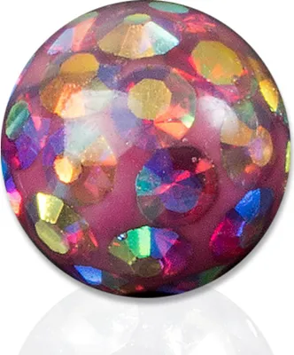 Produktbild von viva-adorno 1,6 x 5mm Piercing Schraubkugel Ersatzkugel Epoxy Multikristall Ferido verschiedene Farben und Größen Z440,5 Pink Rainbow
